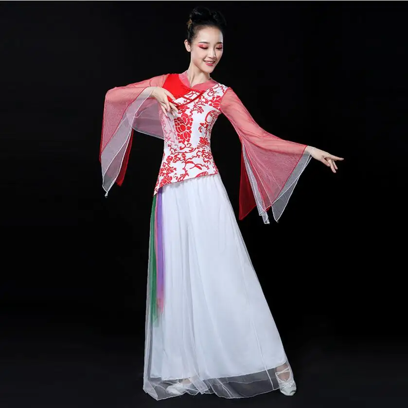 Костюм для китайских танцев традиционный сценический наряд для певцов женский костюм ханфу стиль платье народный фестиваль представление одежда