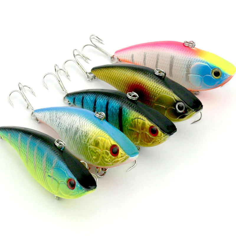 5pcs Fishing Sinking Lure Set Laser Paint VIB Lures Plastic Fishing