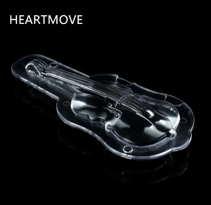 HEARTMOVE New Arrival Plastic DIY 3D Violin Shape Chocolate Mold Candy Jelly Mold Cake Decorating BakingTool Transparent Mold
