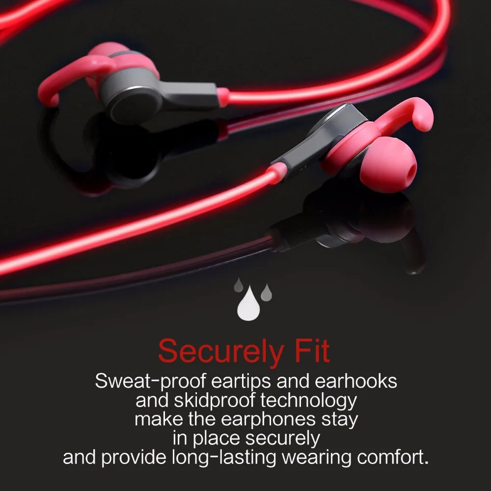 ROCK Mulu светодиодный Bluetooth наушники 3 5 мм спортивные MP3 плеер в ухо Спортивные 4 0