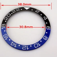 Parnis синий и черный керамический ободок вставки подходят мужские механические часы P327