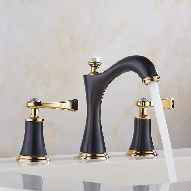 Fashion copper Faucet black and gold bathroom basin faucet classic