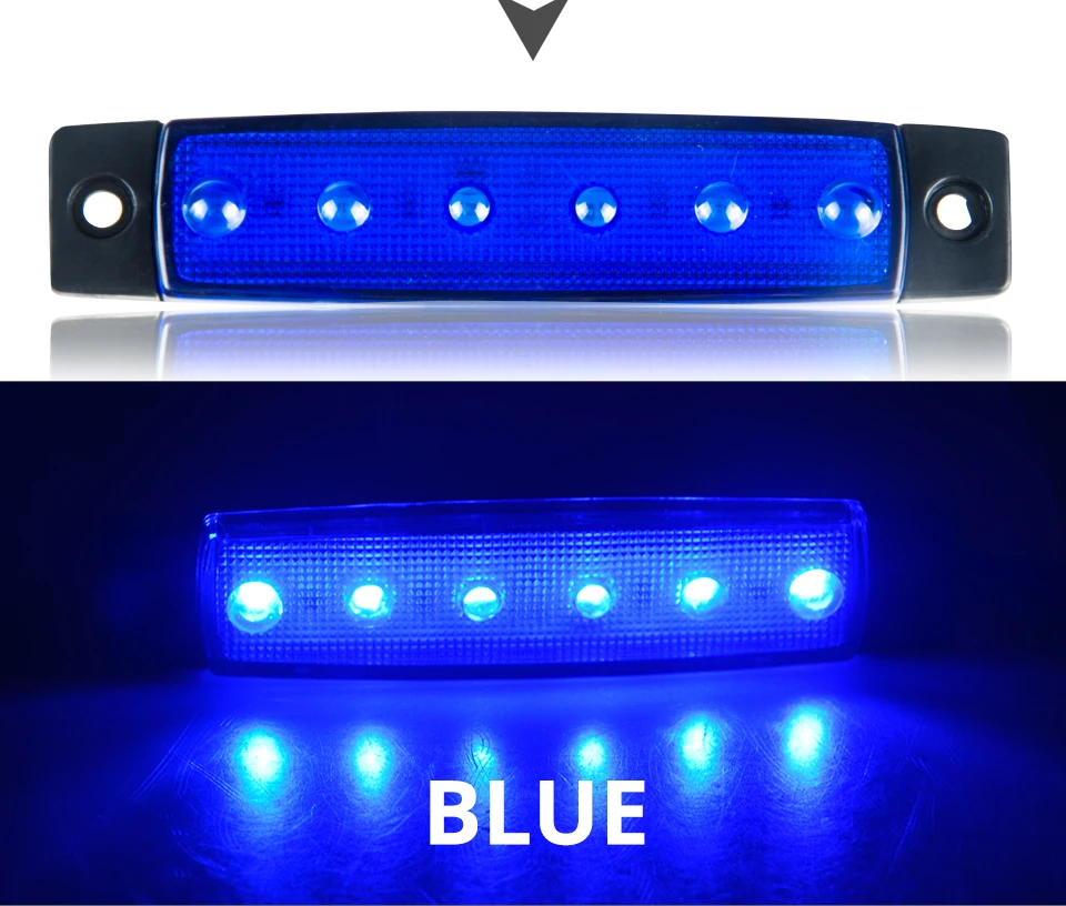 Aceersun LED Red White Blue Amber Clearence Car Truck Bus Lorry Trailer Side Marker Indicators Light Lamp 24V 12V Warning Light (10)