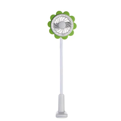 Перезаряжаемые Портативный клип вентилятор настольный USB вентилятор мини Детские коляски вентилятор с гибкой Средства ухода за кожей Шеи Регулируемый Скорость для дома, офиса - Цвет: Зеленый