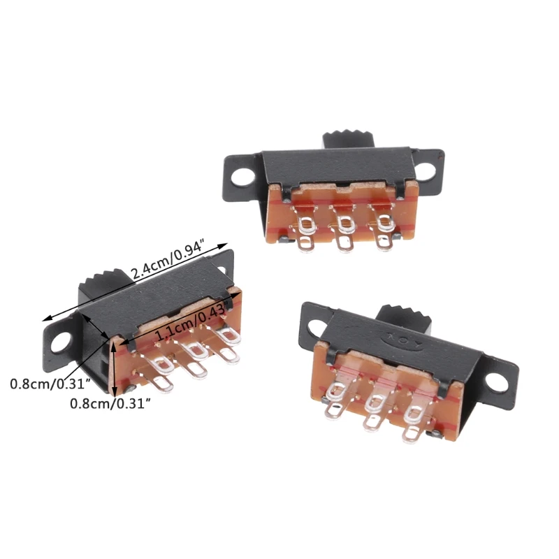 OOTDTY 10 шт. SS22F32 6 контактов 2 позиции DPDT вкл./выкл. мини скользящий переключатель 0.5A