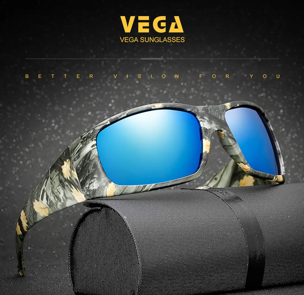 VEGA Eyewear Sports Camouflage Glasses Men Women Sports Sunglasses Polarized Biker Camo Sunglasses Sport Goggles 208 (1)