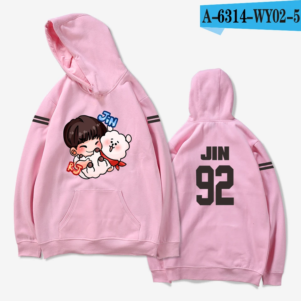 aikooki hoodies women Bangtan Boys Kpop idol Hoodies Sweatshirts Autumn Streetwear Fans Hoodies Cap Casual Clothes Plus Size - Цвет: pink