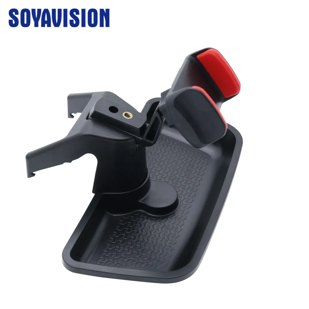 Black ABS Cell Mobile Phone Ipad Holder Car GPS Bracket Dash Mount Holder Storage Organizer Box for Jeep Wrangler JK 2012-2017 (23)