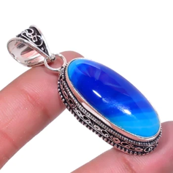 

Botswana Agates, Silver Overlay on Copper Antique Pendant ,51mm, P5840