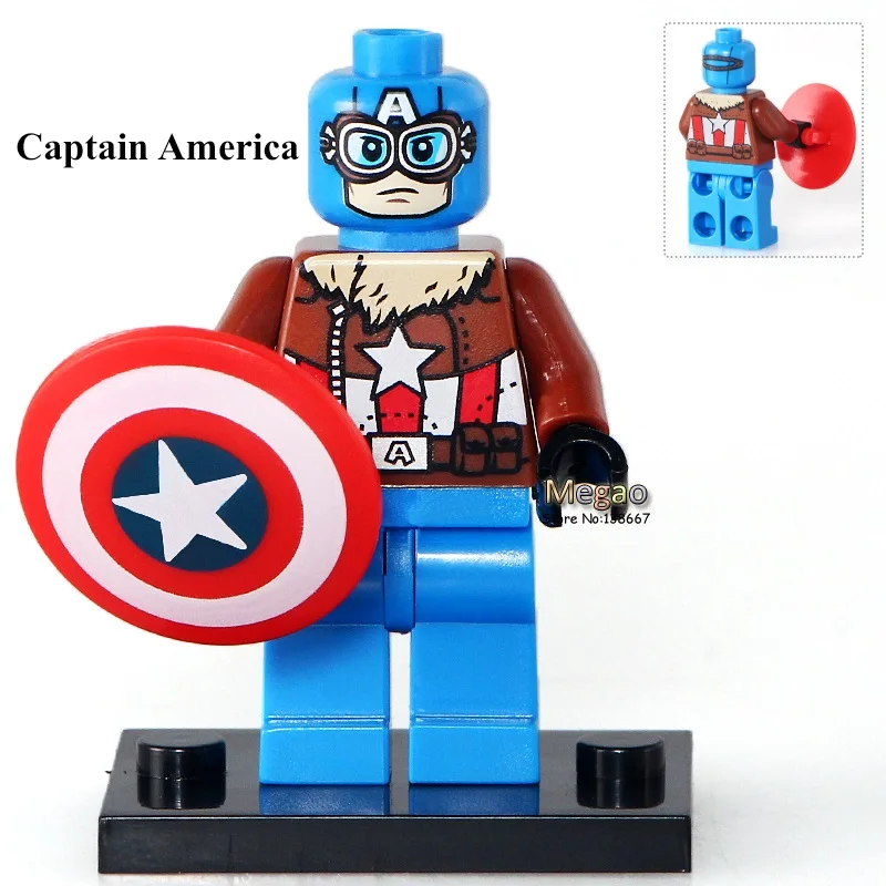

PG151 Pilot Captain America Mini Dolls 76076 Super Heroes s Building DIY Blocks Bricks Kids Toys Gift PG8043