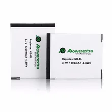 Powerextra 2pcs NB-6LH NB-6L Lithium-ion .7v Battery For Canon Powershot D10 S95 SD1300 SX500 IS SX260 HS S90 Camera Batteries