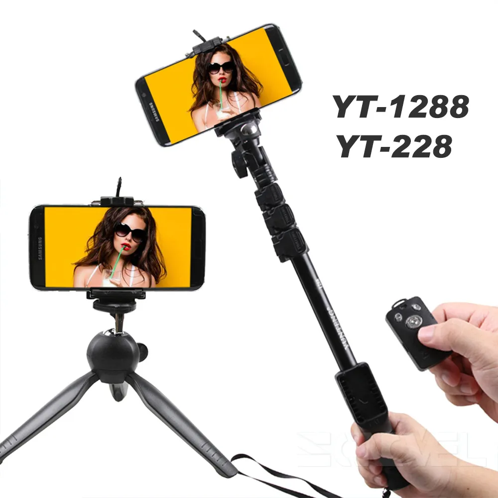 Телескопический монопод Yunteng 1288 для мобильного телефона с Bluetooth мини-штатив 228 Iphone