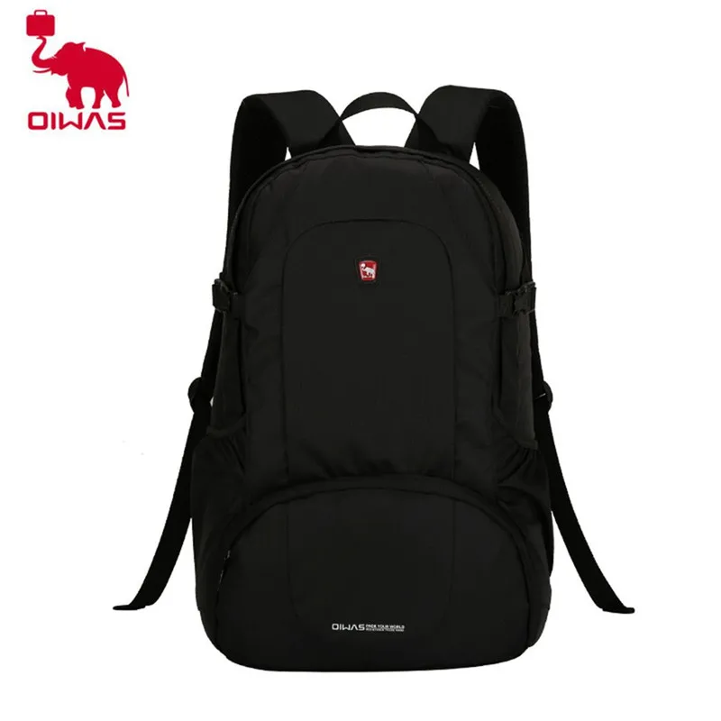 Oiwas Multifunctional Solid Color Men Women Laptop Backpack Business Style Travel Bag School Shoulder Bag Black
