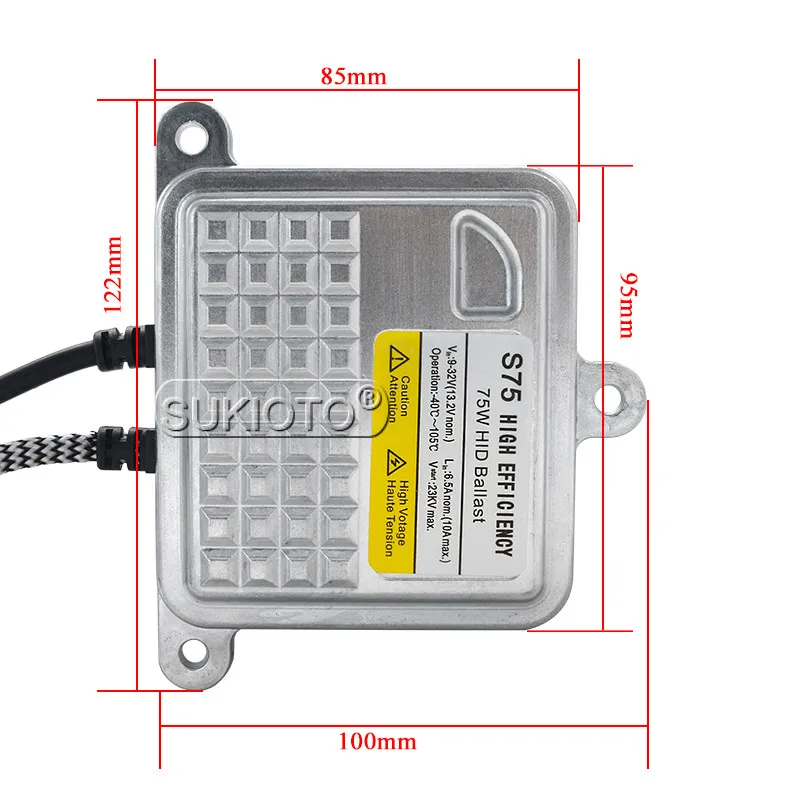 SUKIOTO Xenon H7 HID 24V 75W HID Headlight Kit H1 D2H H3 HB3 HB4 H11 880 Truck Boat 24V lamp Ballast Power Reactor 4300K-10000K  (4)