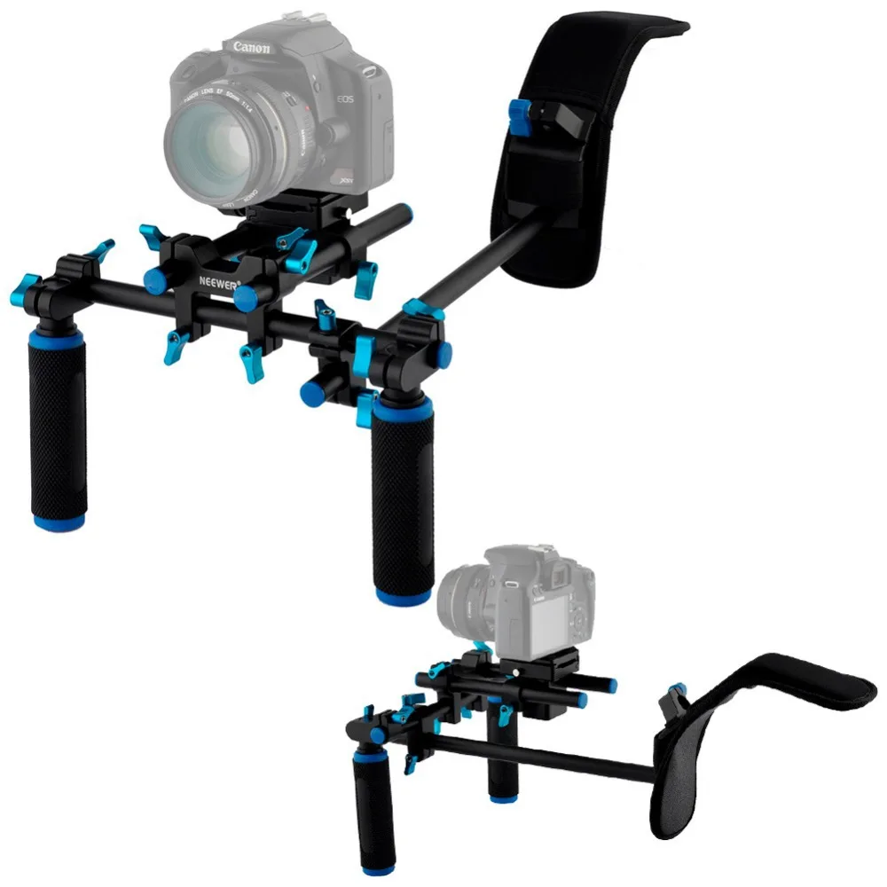 Neewer DSLR Shoulder Mount Support Rig, Double hand Handgrip and C