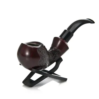 

1PC EKJ 655 Handmade Flowers Carved Wooden Pipe Metal Hole Gift Packing Best Cigarette Cigar Accessories Tobacco Smoking Pipe