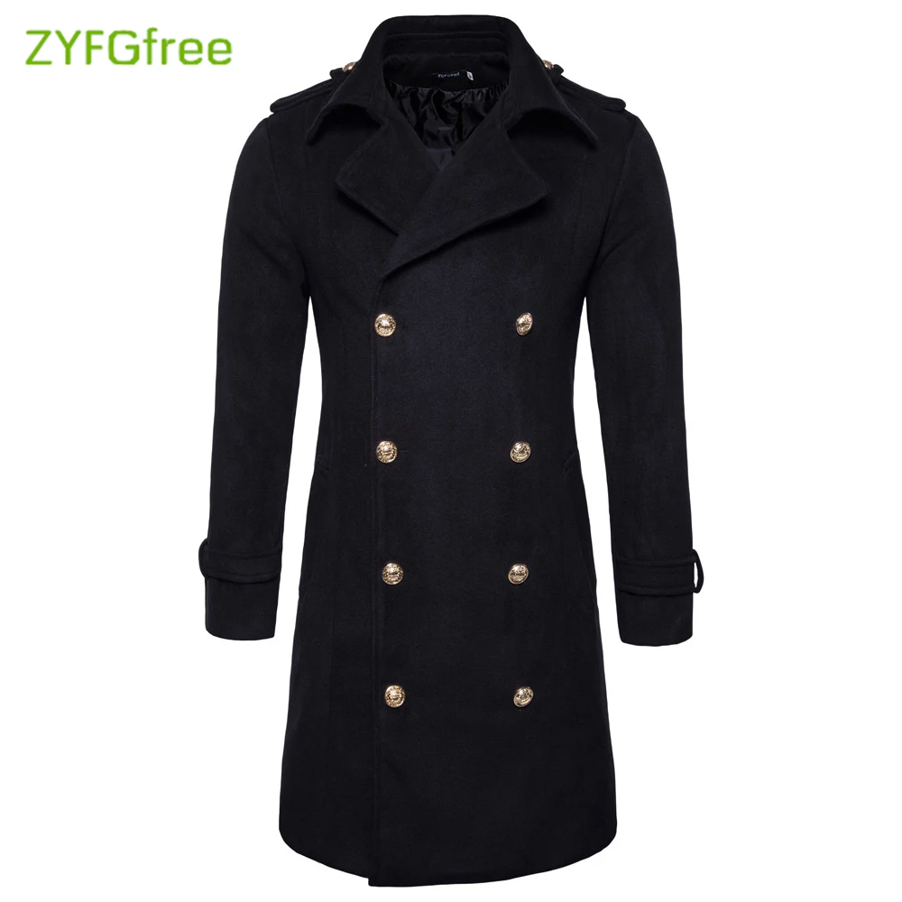 

Long Design Men Coats And Jackets S-2XL Oversized Tall And Big Men Green Woolen Coat Germany Army Navy Pea Coat Free Shipping 87