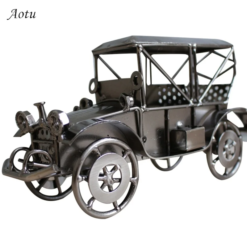 Retro Nostalgia Iron Cars Crafts Metal Iron Cars Figurines for Home