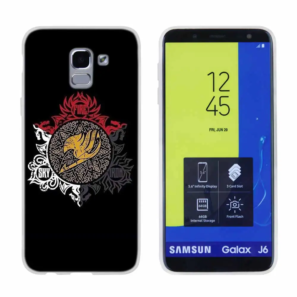 as the picture 06 Мягкий чехол из ТПУ для samsung Galaxy J6 J8 J3 J5 J7 J4 Plus EU Prime Pro Ace j610 Аниме Манга Сказочный хвост - Цвет: as the picture 06