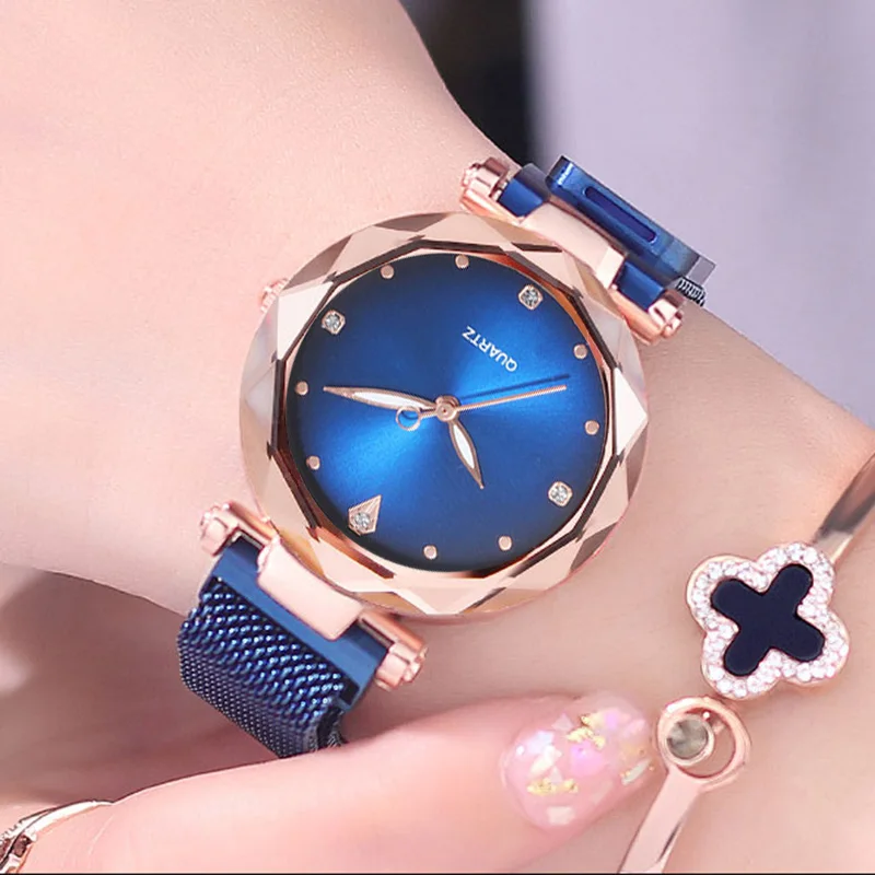 Женские часы Роскошные алмазные сетки золотые магнитные звездное небо часы Relogio Feminino женские наручные часы для часов женские часы