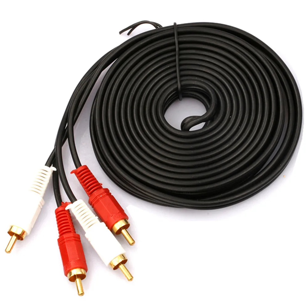 High Quality RCA OFC Cable to 2 male RCA Dual Stereo AV Cable Audio Video Cable Wired Cord 1.5M