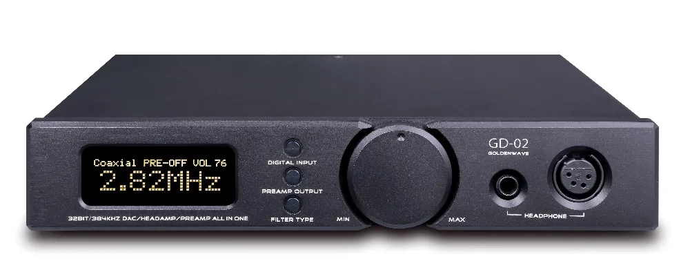 GoldenWave GD02 GD-02 ES9038PRO DSD DAC UBS AES COXIAL вход Сбалансированный усилитель для наушников XLR RCA линейный выход предусилитель