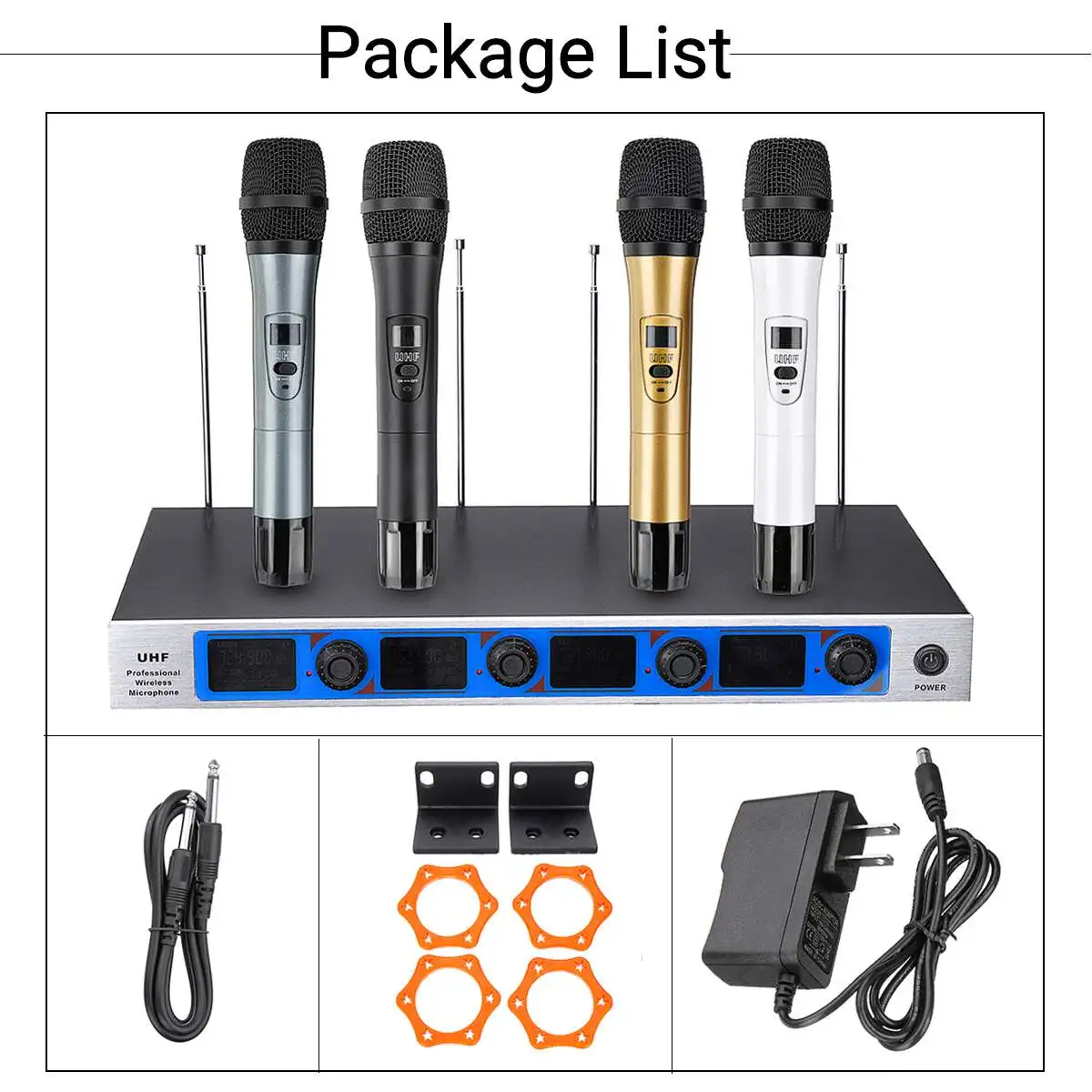 4 Портативный UHF беспроводной микрофон системы динамический профессиональный 4 канала беспроводной для Karoke системы KTV речи Вечерние
