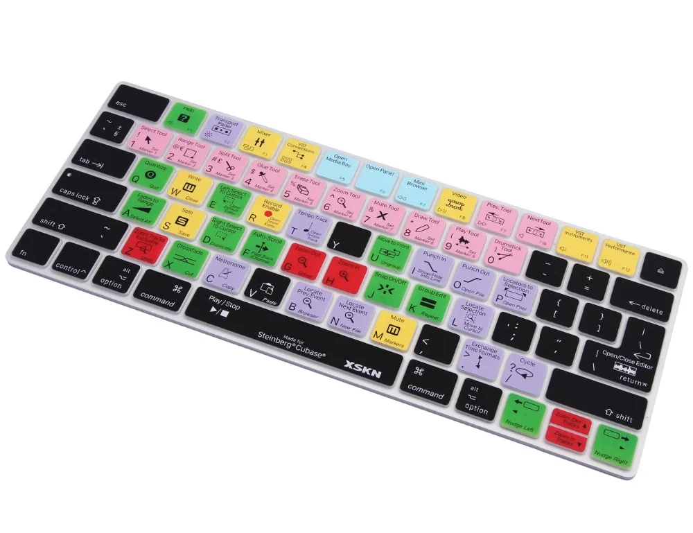 XSKN для Steinberg Cubase клавиатура кожа для Apple Magic Keyboard US и EU раскладка, английский функциональный силиконовый чехол для клавиатуры