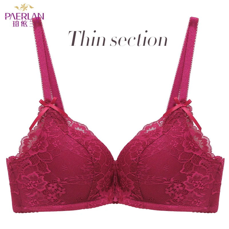 

PAERLAN High quality 2019 latest fashion women's sexy ladies underwear 3/4 cup thick lace flowers push high comfortable bra
