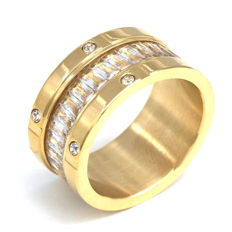 

stainless steel wedding engagement rings for women girls gold titanium finge female heart rings silver crystal