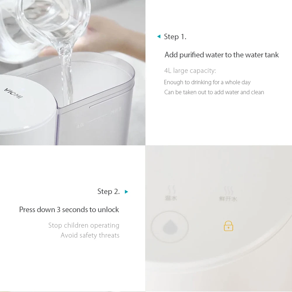 01 Viomi умный диспенсер для горячей воды 4L APP контроль температуры воды машина для детского семейного офиса