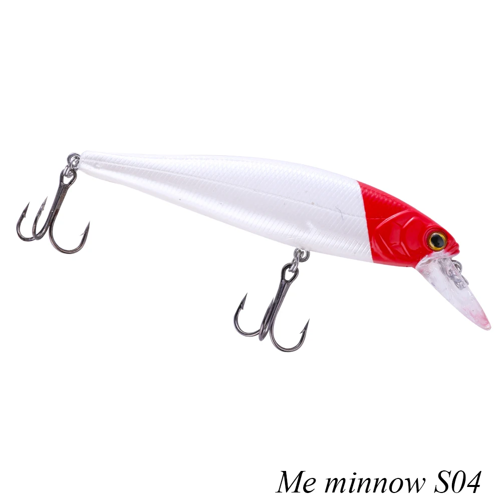 Makebass 3.94in/0.53oz Minnow Plug Fishing Lures Floating Hard Baits Swimbaits Fishing Tackle Tool for Trout Walleye Pike etc - Цвет: Me minnow 100FS04