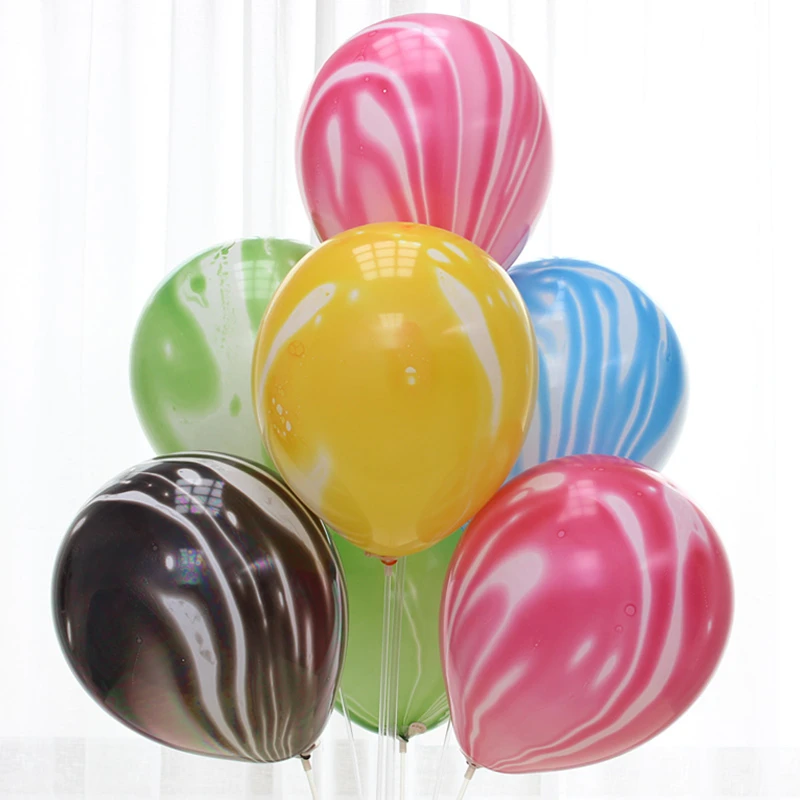 10 шт. цветные 12 дюймов Свадебные шарики из агата для украшения детского душа день рождения Агат Декор поставки