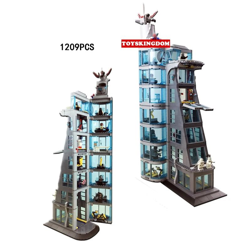 

Marvel super heroes Stark Avenger Tower moc building block with light White Tiger spider IronMan thor figures brick 76038 toy