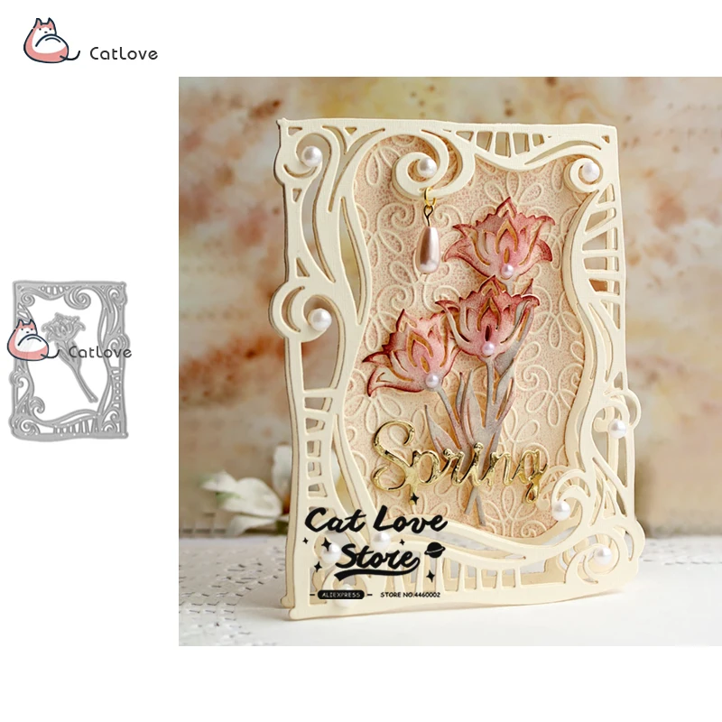 

Lace Flower Frame Metal Cutting Dies Stencils For DIY Scrapbooking Paper Card Decorative Craft Dies Embossing Die Cuts New 2019