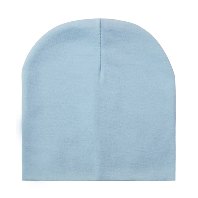 Baby Hats Cotton Solid Color Baby Cap Children's Beanie Hat For Boys And Girls Kids Boys Winter Hat light blue
