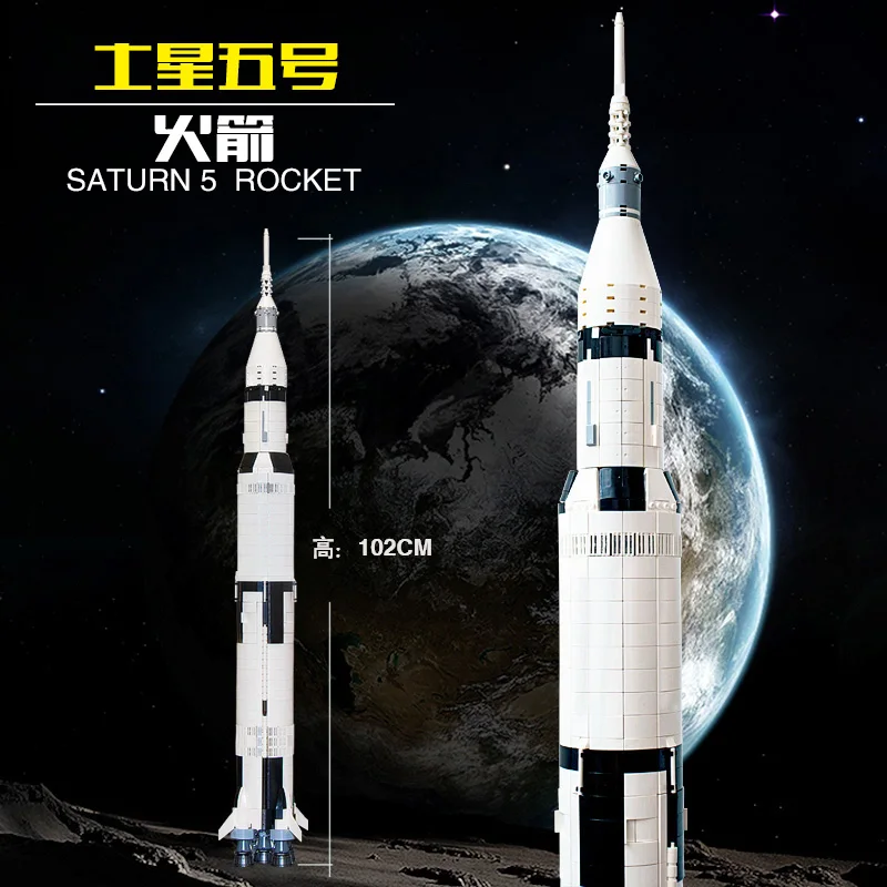 

Lepin 37003 1969Pcs Creative Series Apollo Saturn V Launch Vehicle Set Children Building Blocks Bricks Military Toy 21309 Gifts