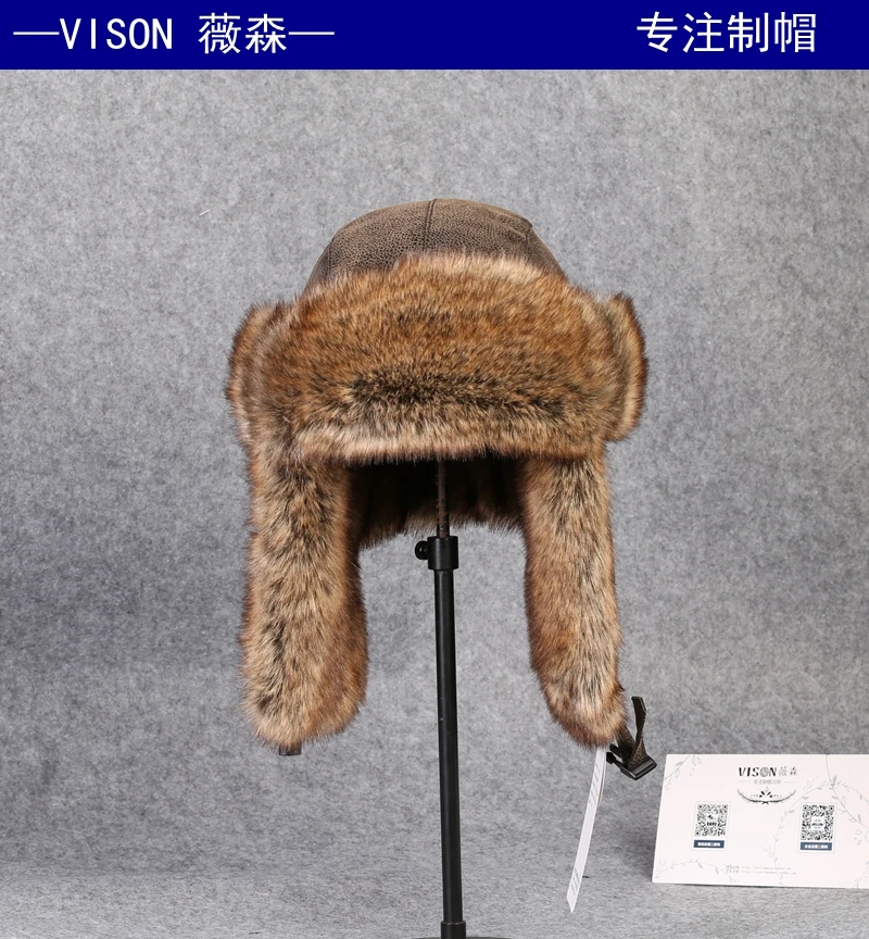 Pria Imitasi Kulit Bulu Topi Bulu Topi 