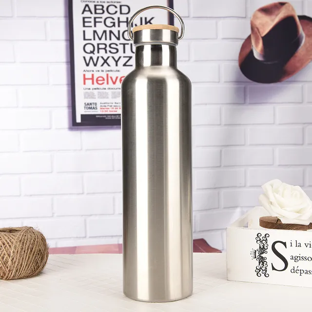 Stainless Steel Thermos Double Wall Vacuum Insulated Travel Water Bottles Flask Cup with Bamboo Lid Biking Camping Hiking Kettle 6