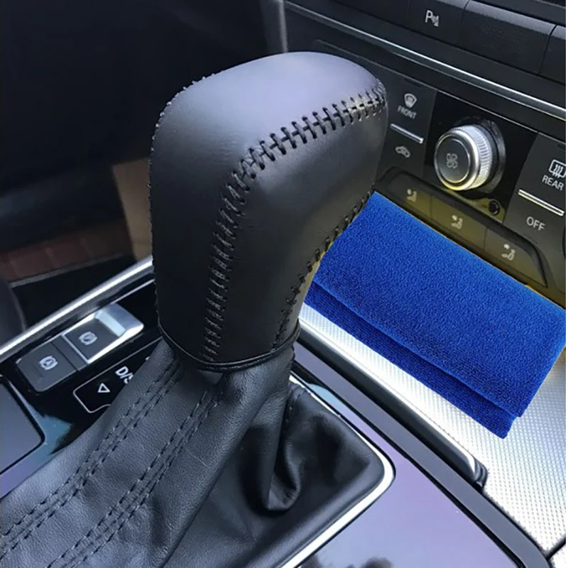 

Free Shipping High Quality Cowhide Top Layer Leather Automatic Gear Shift Collars Gear Cover For Audi A6 A6L A7 S6 S7