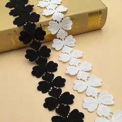 15 ярдов вышитые бабочки кружево отделка шитье аппликация белый бант кружева ленты Свадебные украшения для оформления вечеринок дентель