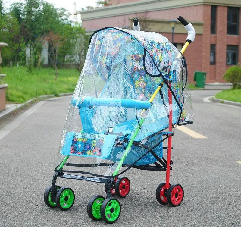 2017 New High Landscape Baby Carriage Zipper Rain Cover Baby Trolley Can Be Lying Rain Covers Baby Pram Umbrella Rain Case16