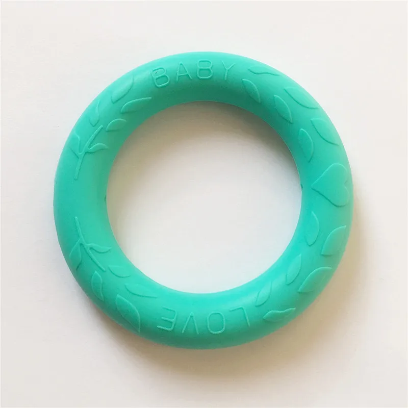 10 шт. BPA бесплатно O форма Силиконовое кольцо Прорезыватель DIY жевательное ожерелье со свисающими бусинами Baby LOVE вогнутое кольцо для соски teэфирing