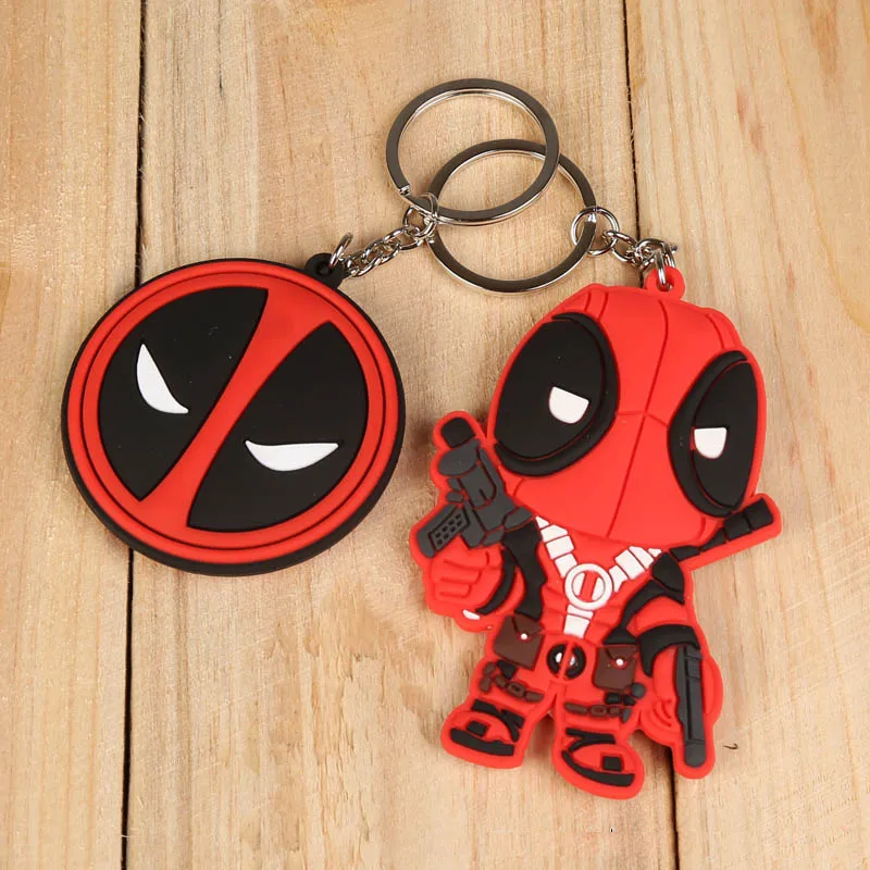

5pcs/lot Marvel Deadpool PVC Figure Toy Keychains Pendants 2 Styles