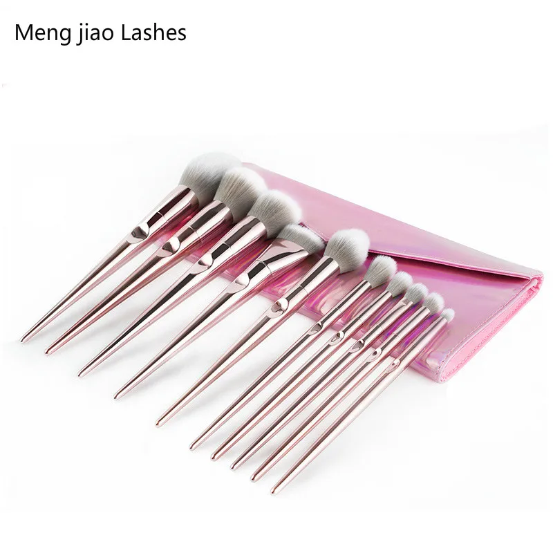 

New 10 Wet Wild Series Cosmetic Brushes, Thumb Handle Cover, Professional Cosmetic Tools, Multi-functional Brushes