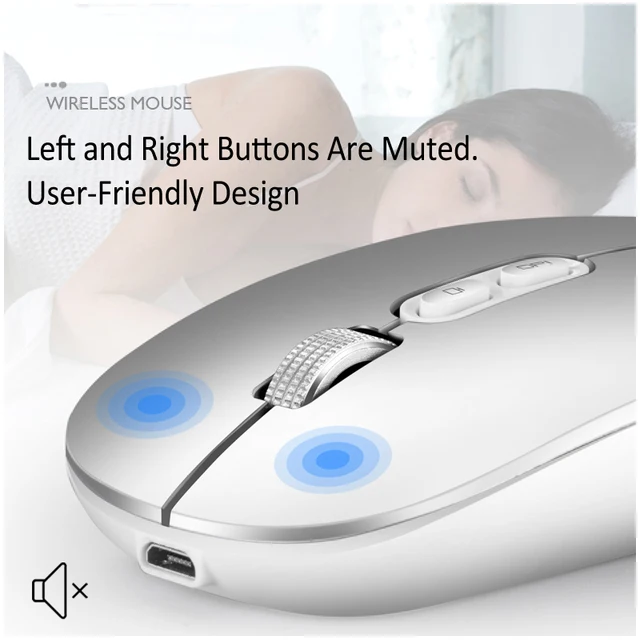Slim Dual Mode Bluetooth Wireless Mouse Bluetooth 5 0 2 4G Wireless Rechargeable Wireless Mouse with