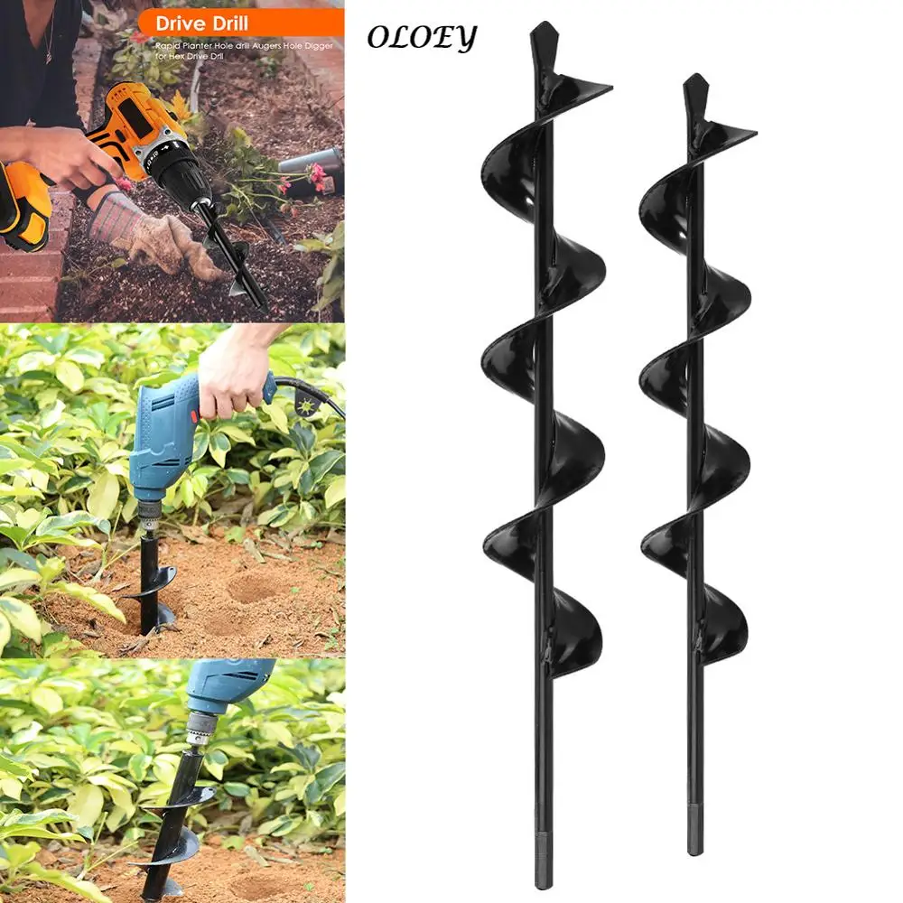 

Garden Auger Spiral Drill Bit Roto Flower Planter Bulb HEX Shaft Drill Auger Yard Gardening Bedding Planting Hole Digger Tool