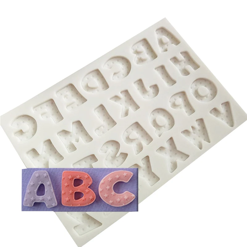 English Letters Alphabet Silicone Mold Fondant Mold Cake