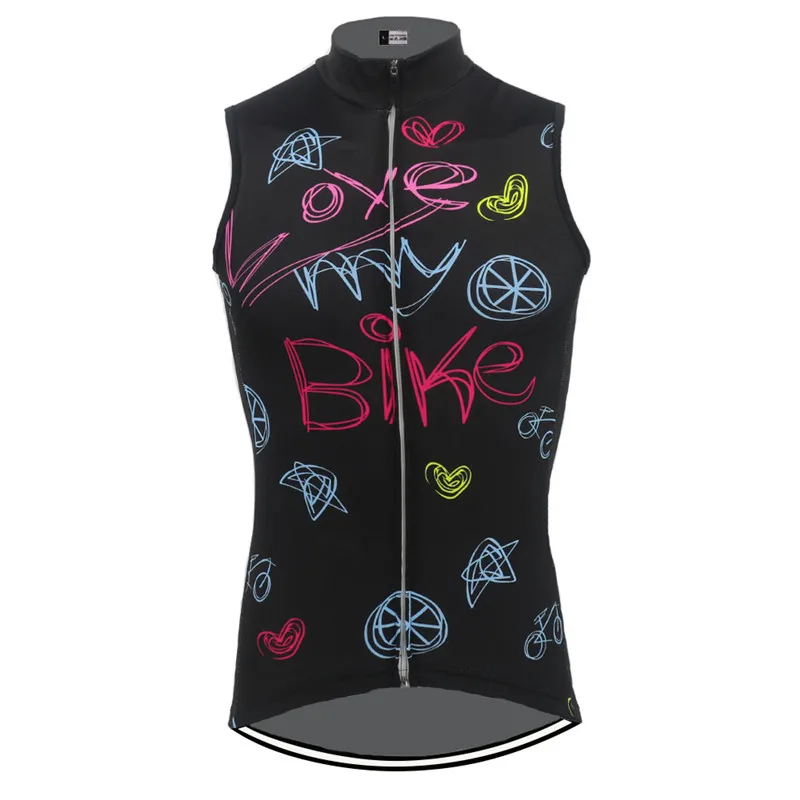 Любовь мой велосипед Велоспорт Мода команда жилет от ветра жилет черный Джерси для езды велосипедная Одежда Майо пик одежда customizin