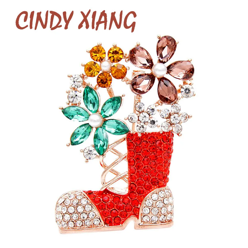 CINDY XIANG/2 цвета на выбор Рождественские сапоги с тонкими камнями Броши для женщин